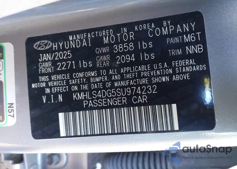 2025 Hyundai Elantra Sel Convenience из США, поврежденный, VIN KMHLS4DG5SU974232